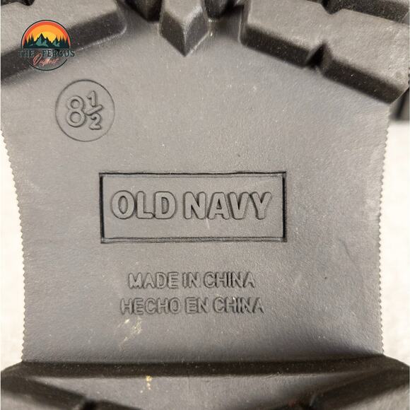 Old Navy Loafer Shoes Black Patent Faux Leather Lug Chunky Heel Women's Size 8.5 - Picture 11 of 11